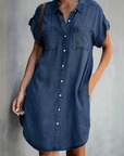 Damen Jeanshemdkleid mit Knopfleiste – Talina