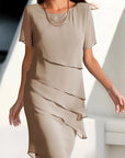 Elegantes Chiffon Damenkleid mit Stufen - Elena