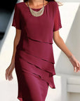 Elegantes Chiffon Damenkleid mit Stufen - Elena