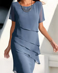 Elegantes Chiffon Damenkleid mit Stufen - Elena