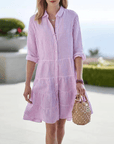 Gestreiftes Damen Sommerkleid mit A-Linie – Liora