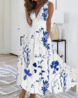 Florales Damenkleid mit V-Ausschnitt – Nayara