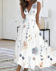 Florales Damenkleid mit V-Ausschnitt – Nayara