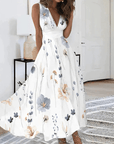 Florales Damenkleid mit V-Ausschnitt – Nayara