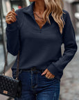 Damen Sweatshirt mit Struktur & Reißverschluss – Lenia