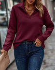 Damen Sweatshirt mit Struktur & Reißverschluss – Lenia