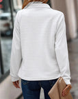 Damen Sweatshirt mit Struktur & Reißverschluss – Lenia