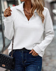 Damen Sweatshirt mit Struktur & Reißverschluss – Lenia