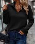 Damen Sweatshirt mit Struktur & Reißverschluss – Lenia