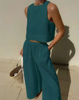 Variant image for Damen Sommer Outfit Schwarz Größe M Baumwolle Leinen-19