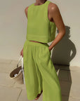 Variant image for Damen Sommer Outfit Schwarz Größe M Baumwolle Leinen-31