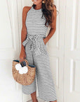 Variant image for Damen Jumpsuit Gestreift Rosa Größe M Polyester Eleganter Overall-13