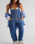 Variant image for Damen Latzhose Blau Größe M Denim - Entspannte Passform, Verstellbare Träger, Praktische Taschen-6