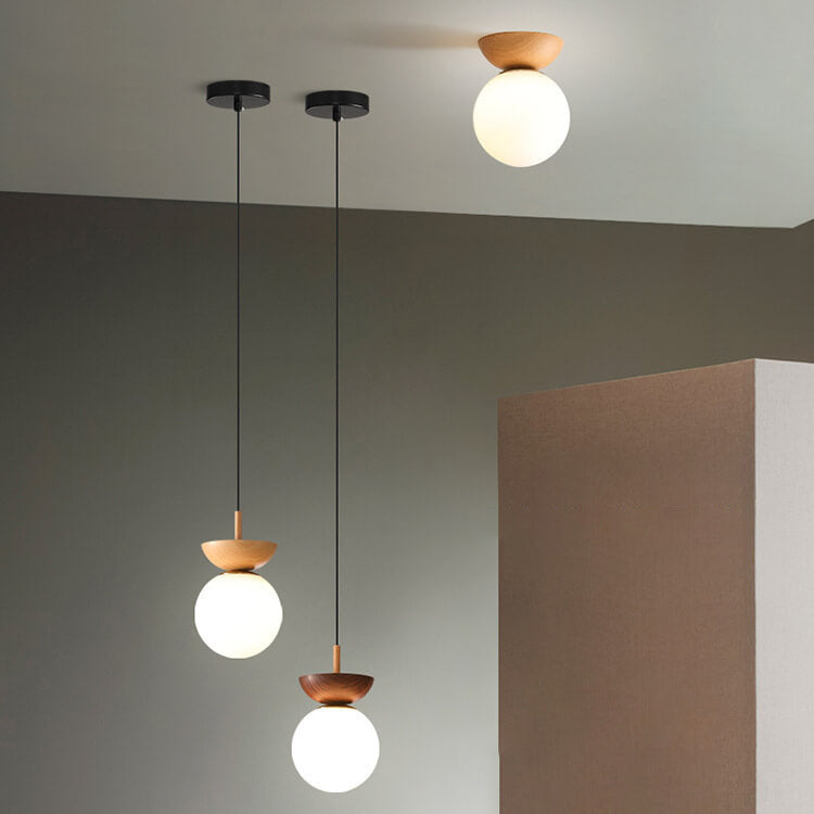 Japanische Deckenleuchte mit Holzoptik | Hikari Deckenlampe