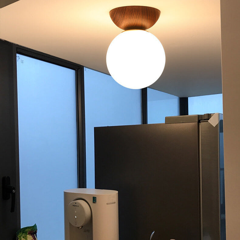 Japanische Deckenleuchte mit Holzoptik | Hikari Deckenlampe