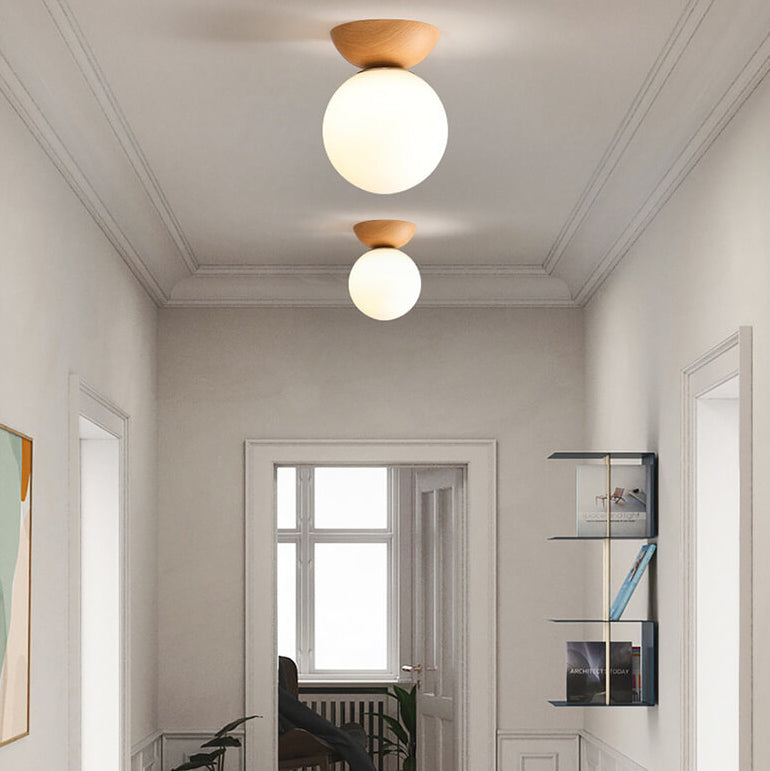 Japanische Deckenleuchte mit Holzoptik | Hikari Deckenlampe