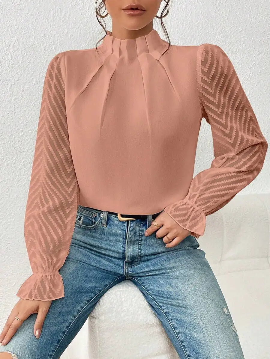 Damen Top Beige Größe M Hochwertiges Material-3