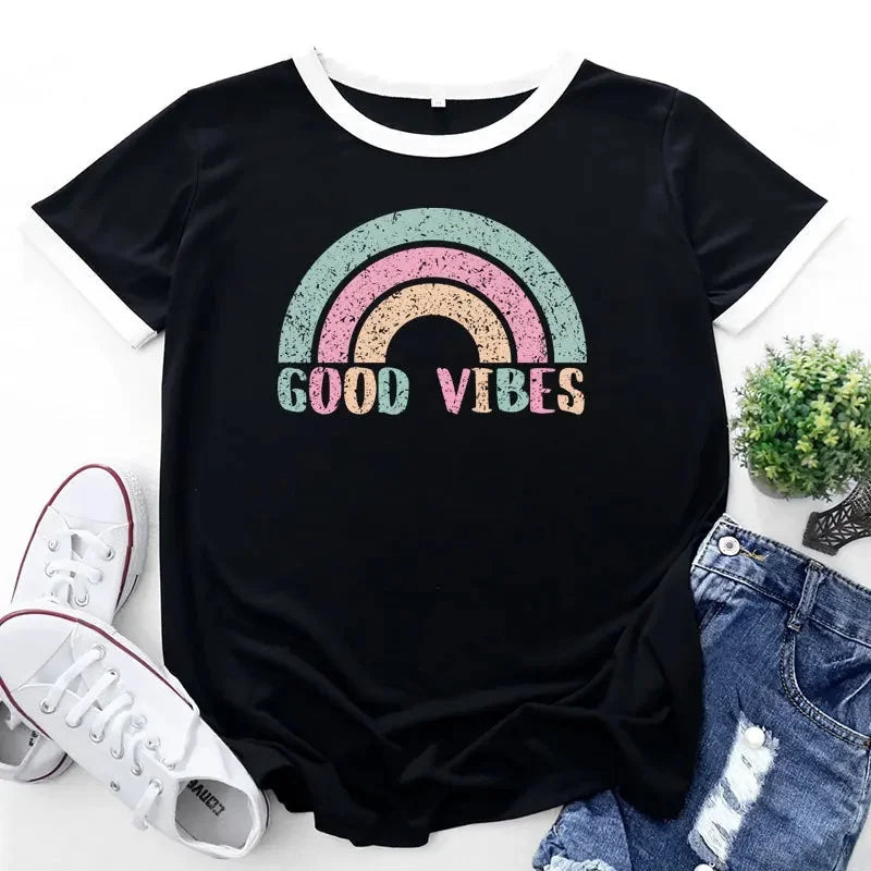 Variant image for Damen T-Shirt Regenbogen Patchwork Größe 2XL Baumwolle-16
