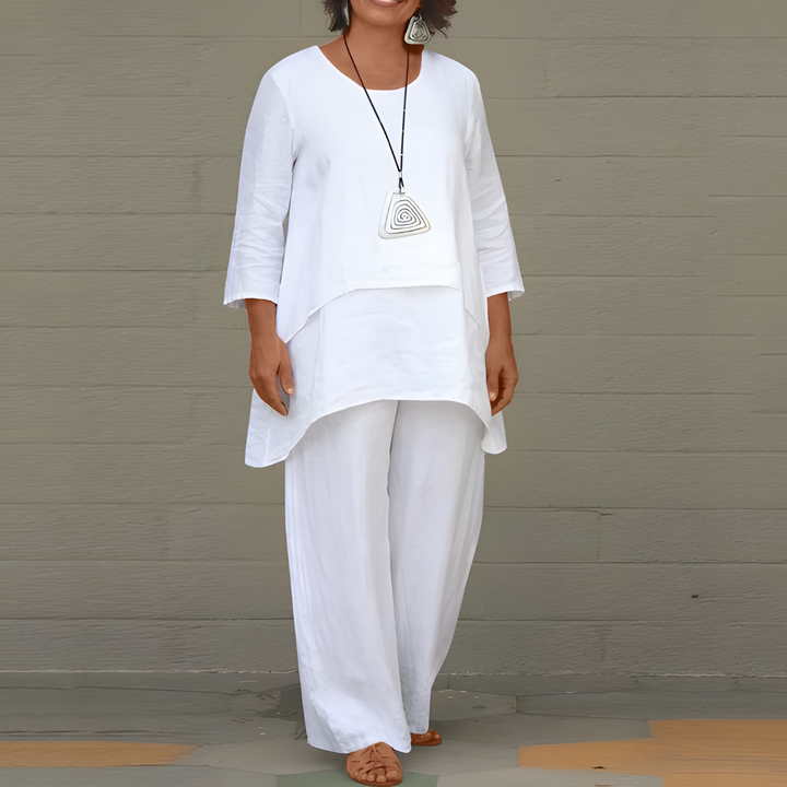 Variant image for Damen Leinen Set Beige Größe M 2-teiliges Twin Set-9