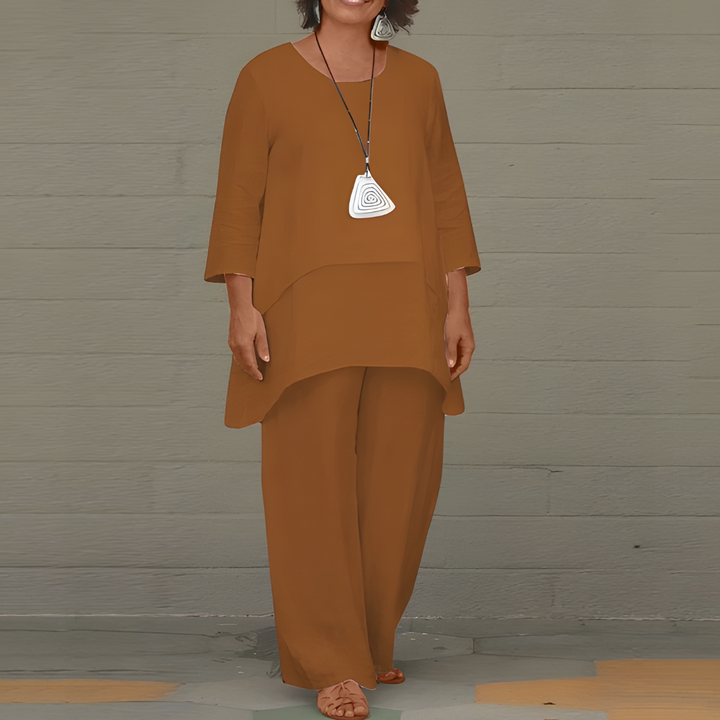 Variant image for Damen Leinen Set Beige Größe M 2-teiliges Twin Set-25