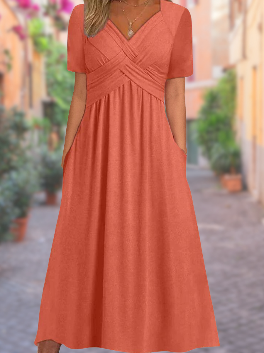 Variant image for Stylisches V-Ausschnitt Sommerkleid Damen – Leicht, Atmungsaktiv und Vielseitig für Elegante Anlässe-13