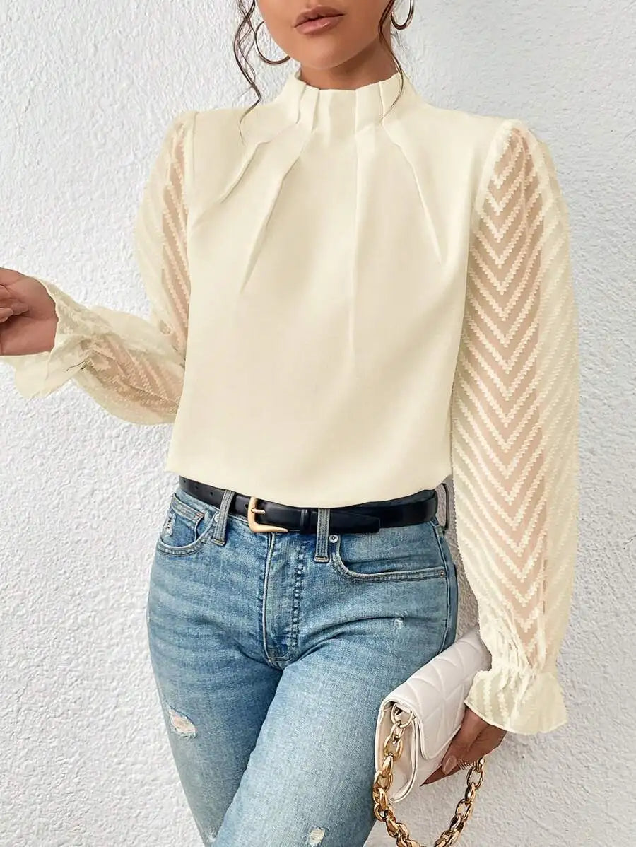 Variant image for Damen Top Beige Größe M Hochwertiges Material-1