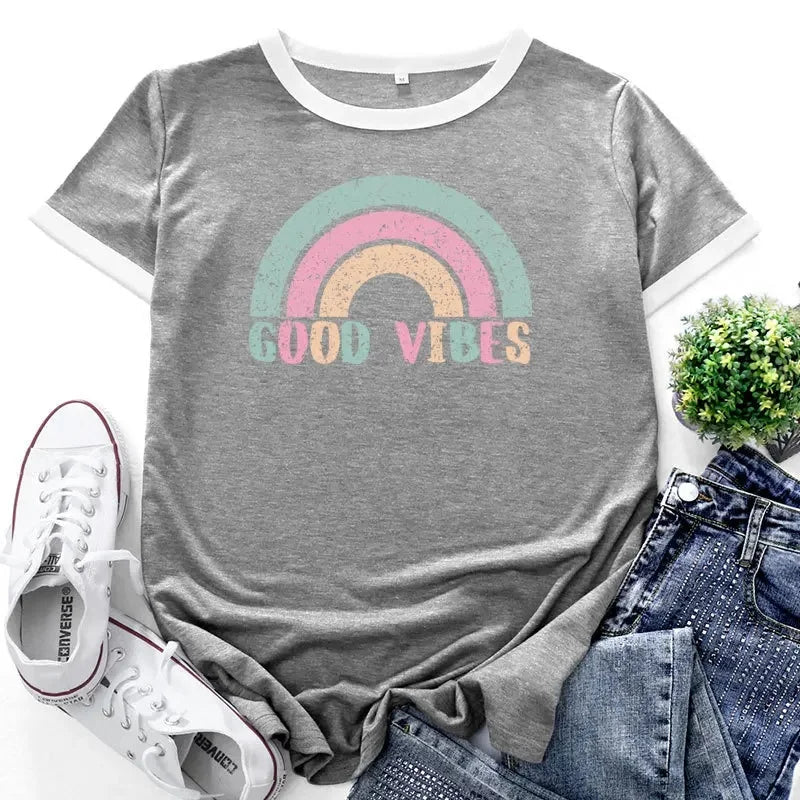 Variant image for Damen T-Shirt Regenbogen Patchwork Größe 2XL Baumwolle-17