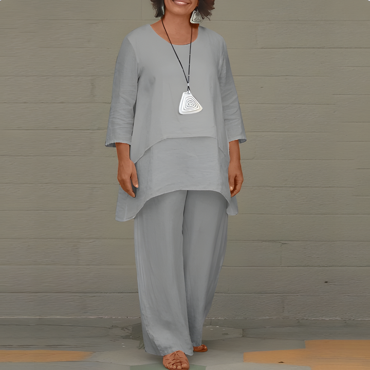 Variant image for Damen Leinen Set Beige Größe M 2-teiliges Twin Set-17