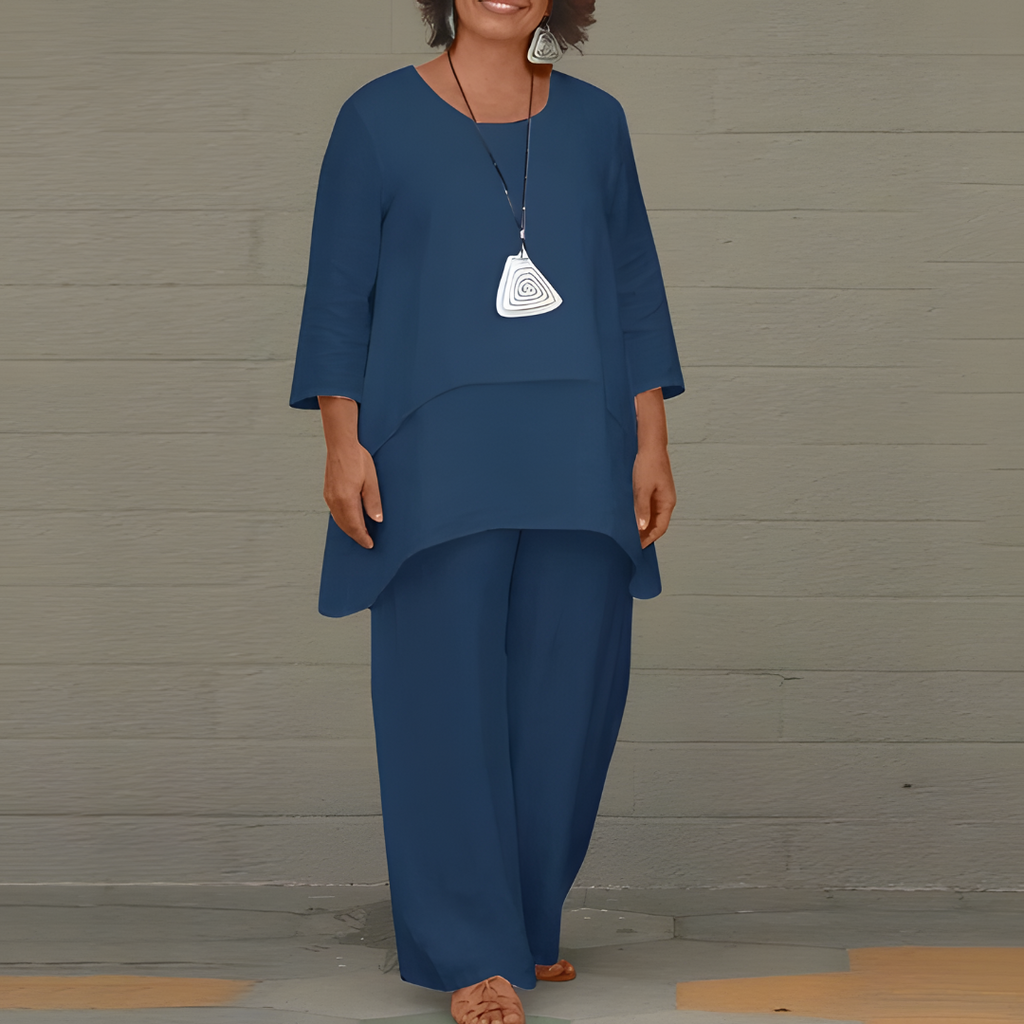 Variant image for Damen Leinen Set Beige Größe M 2-teiliges Twin Set-1