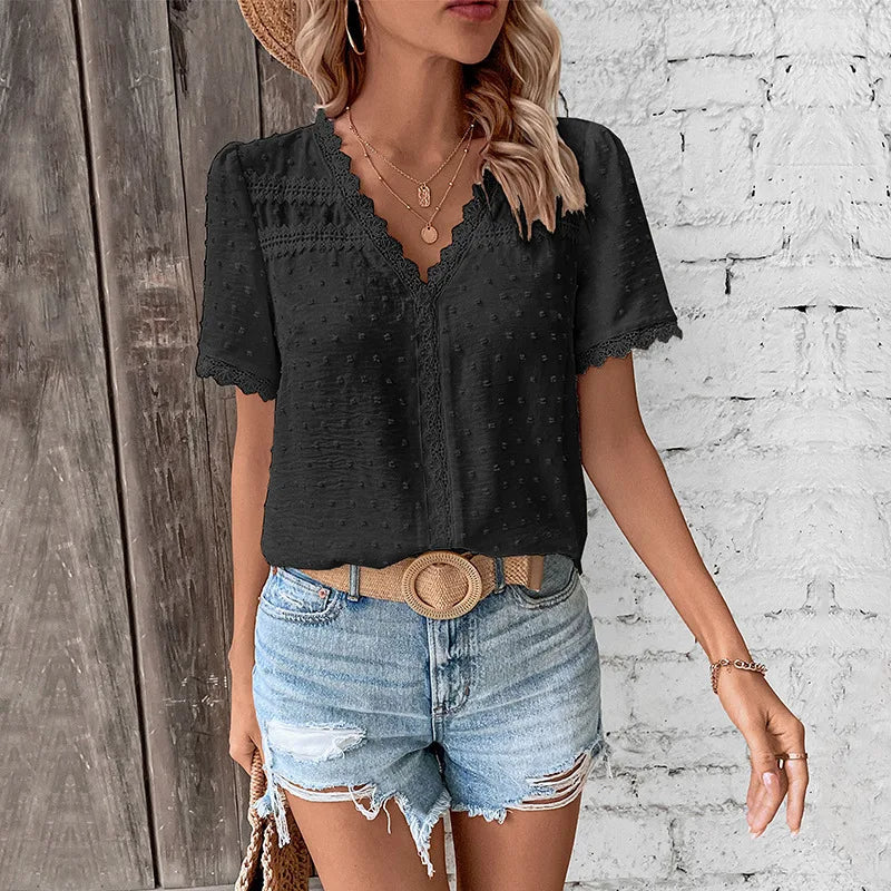 Variant image for Damen Bluse Weiß Größe M Baumwollmischung Elegante Bluse für Festliche Anlässe-21