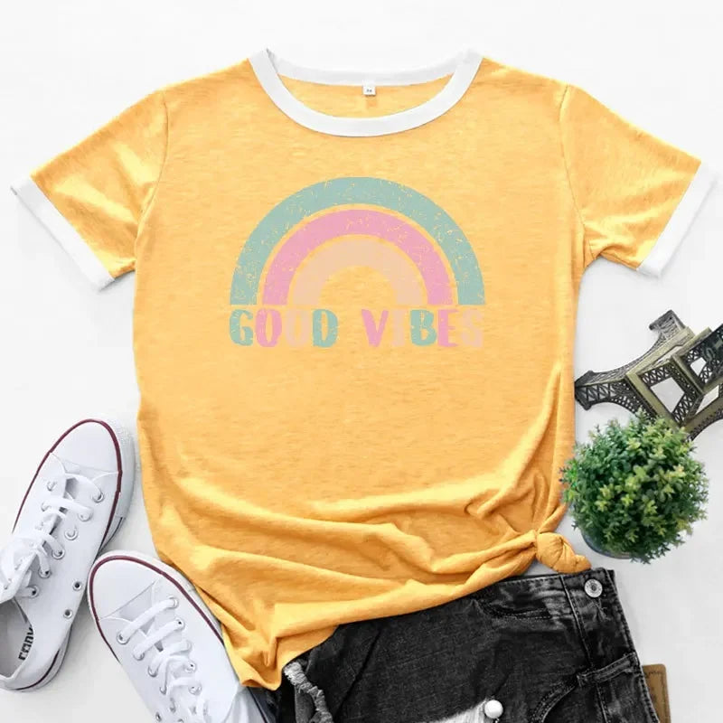 Variant image for Damen T-Shirt Regenbogen Patchwork Größe 2XL Baumwolle-41