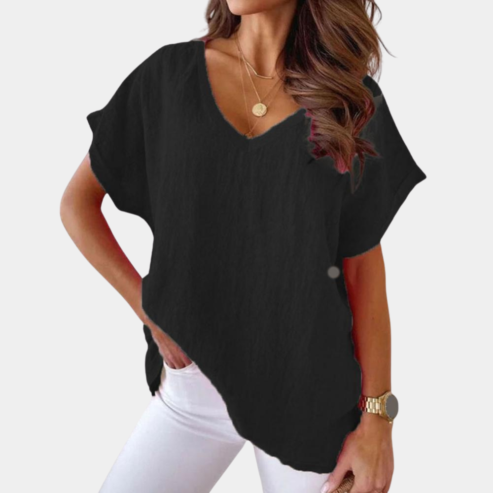 Damen T-Shirt Khaki Größe M Baumwolle - Bequemes Oberteil für jeden Anlass-2