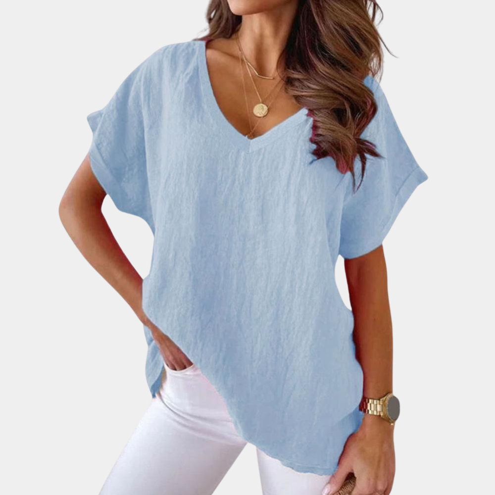 Damen T-Shirt Khaki Größe M Baumwolle - Bequemes Oberteil für jeden Anlass-4