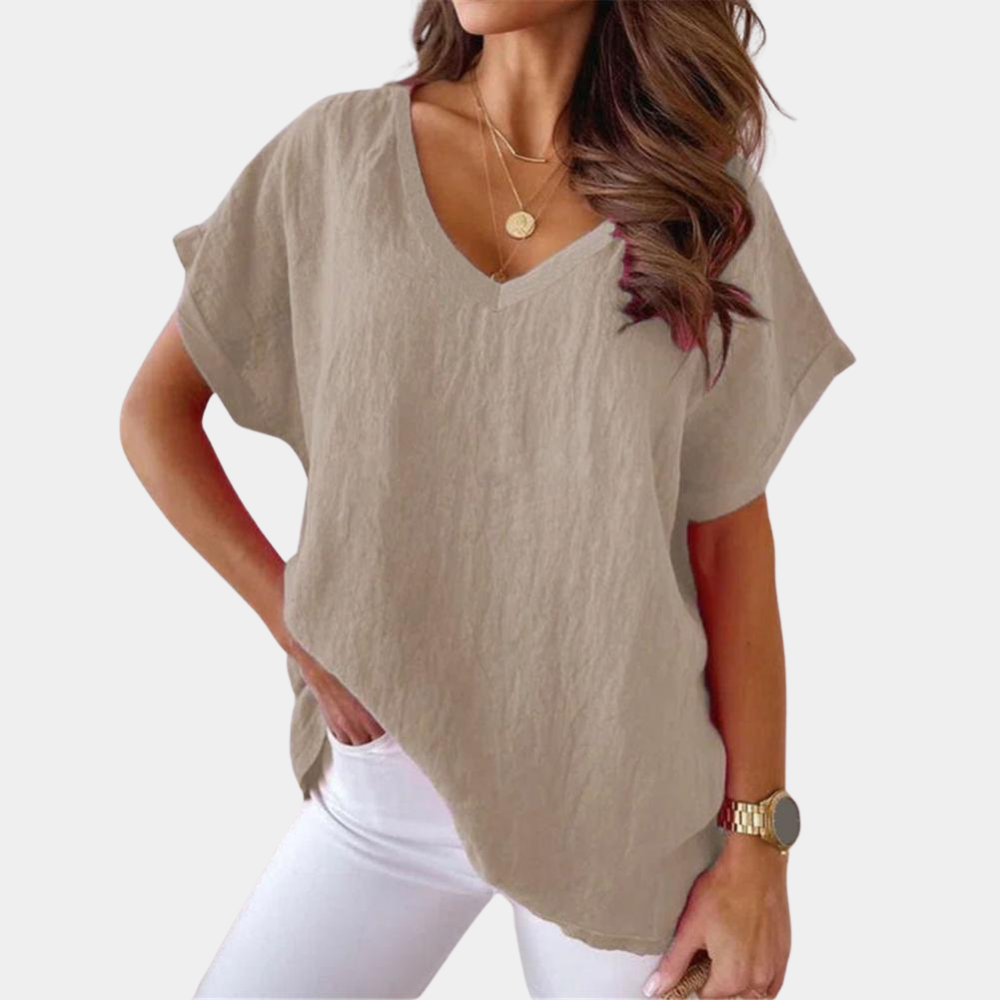 Variant image for Damen T-Shirt Khaki Größe M Baumwolle - Bequemes Oberteil für jeden Anlass-1