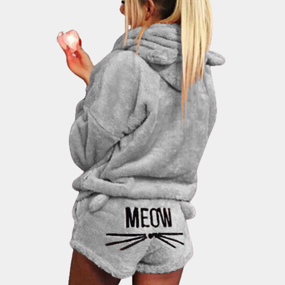 Variant image for Damen Fleece Pyjama Set Grau Größe M Ultraweich Schlafanzug-13