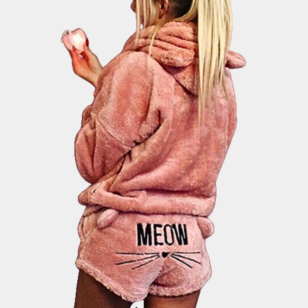 Variant image for Damen Fleece Pyjama Set Grau Größe M Ultraweich Schlafanzug-1