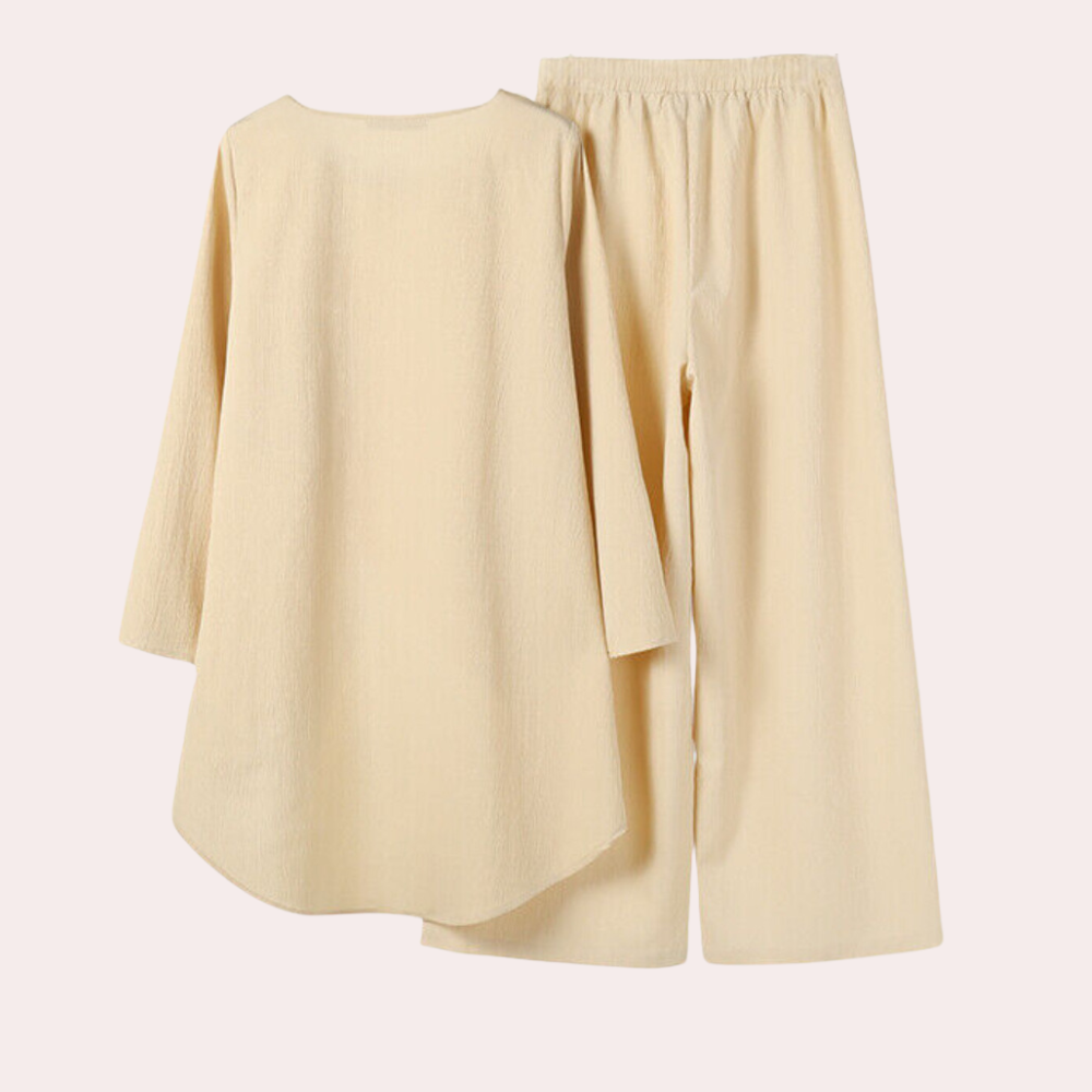 Damen Hosenanzug Set Khaki Größe M Eleganter Hosenanzug aus Hochwertigen Materialien-6