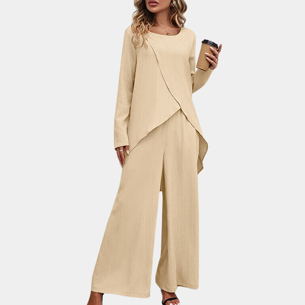 Variant image for Damen Hosenanzug Set Khaki Größe M Eleganter Hosenanzug aus Hochwertigen Materialien-1