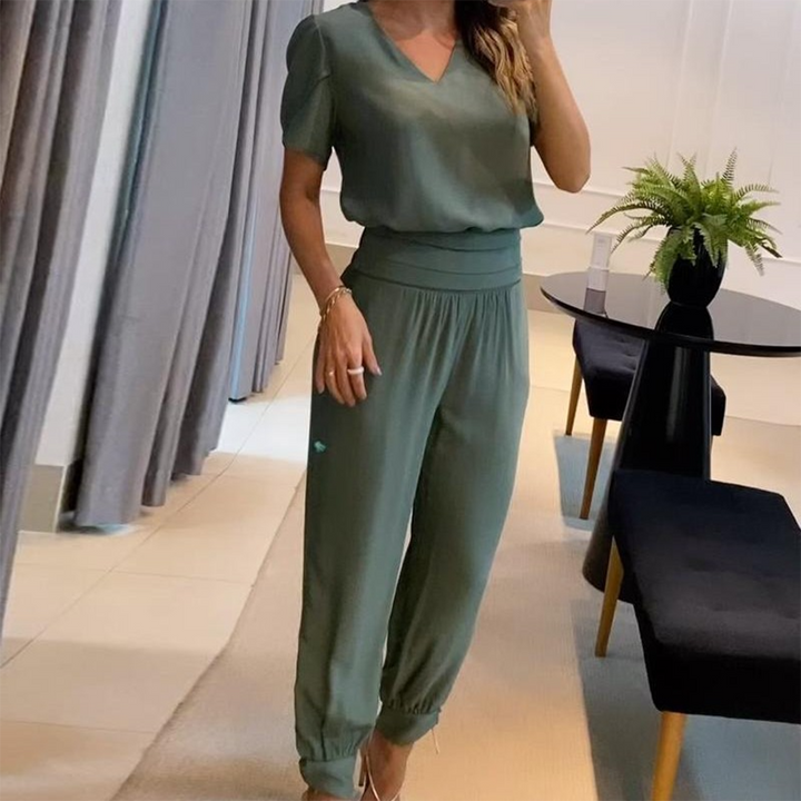 Variant image for Damen Jumpsuit Blau Größe M Polyester Eleganter Overall für Sommer-11