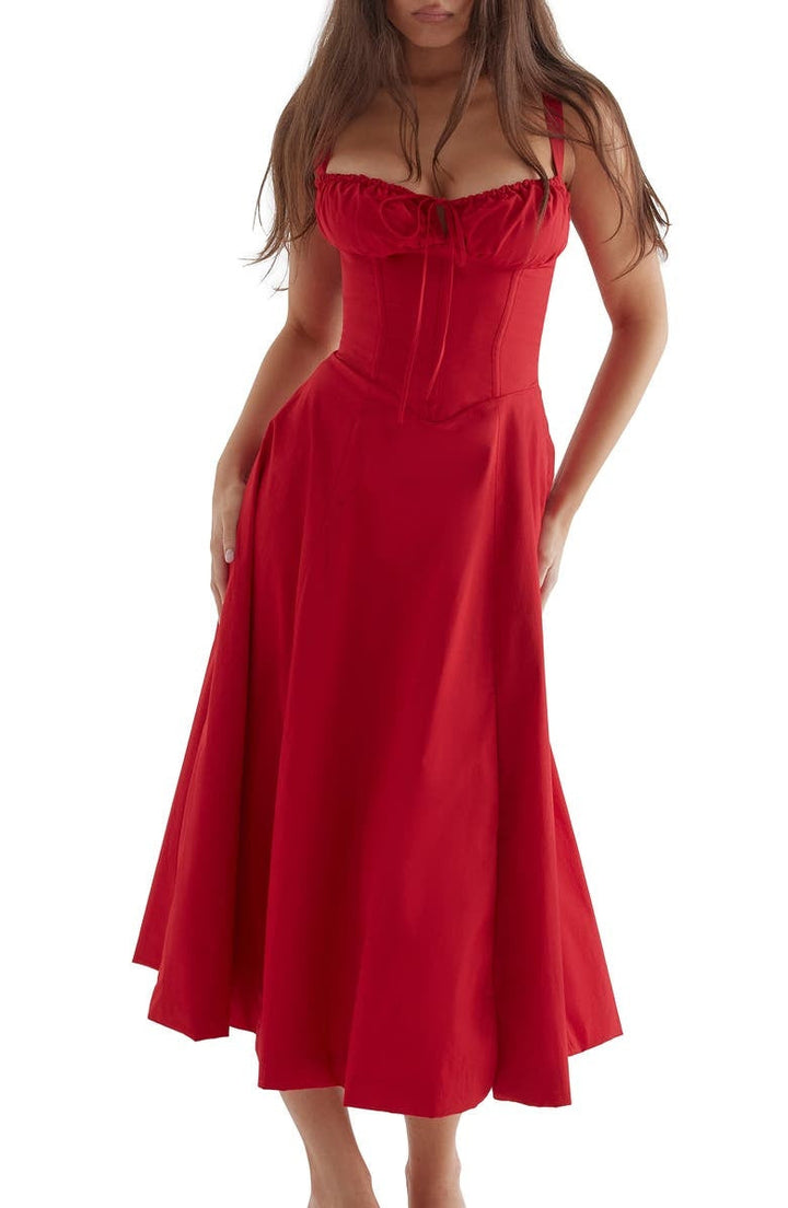 Variant image for Blühendes Maxikleid mit Bustier-Design und Taillenbetonung – Ideal für Sommer und Festliche Anlässe – Maxi Kleider Damen-21