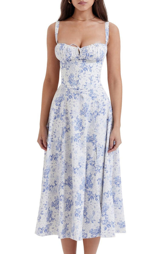 Variant image for Blühendes Maxikleid mit Bustier-Design und Taillenbetonung – Ideal für Sommer und Festliche Anlässe – Maxi Kleider Damen-6