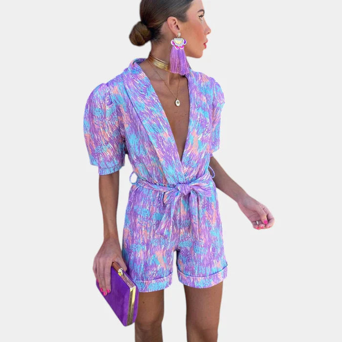 Damen Jumpsuit Bunt Größe M Polyester Sommer Overall-4