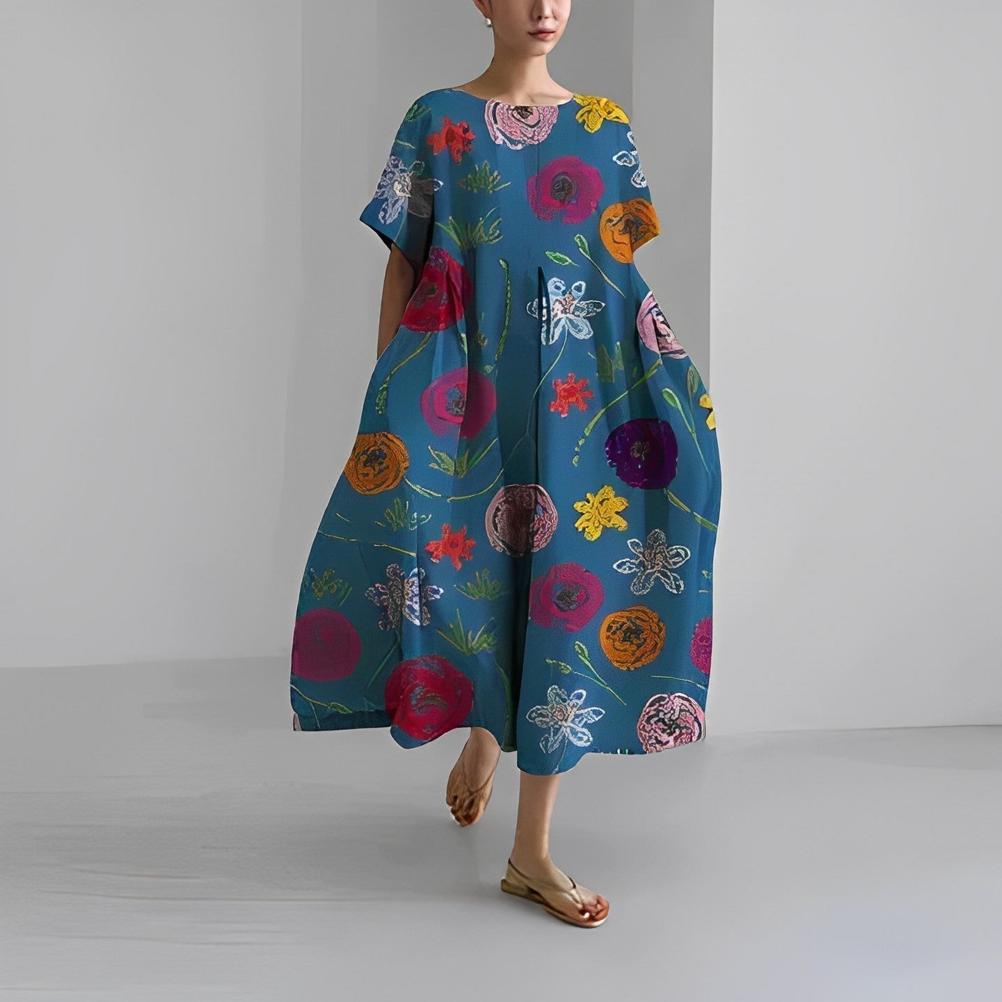 Lockeres Damen Sommerkleid mit Print – Mira