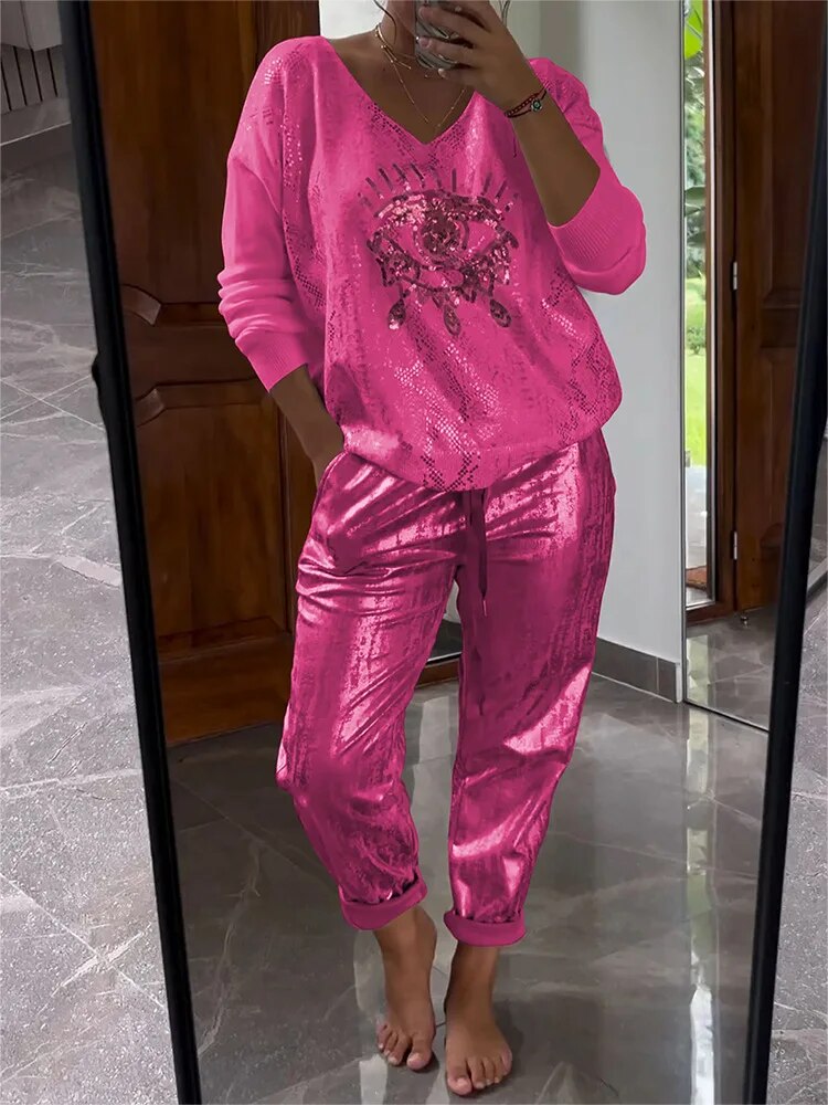 Variant image for Damen Kleidungsset Glänzend Schwarz Größe M Polyester-41