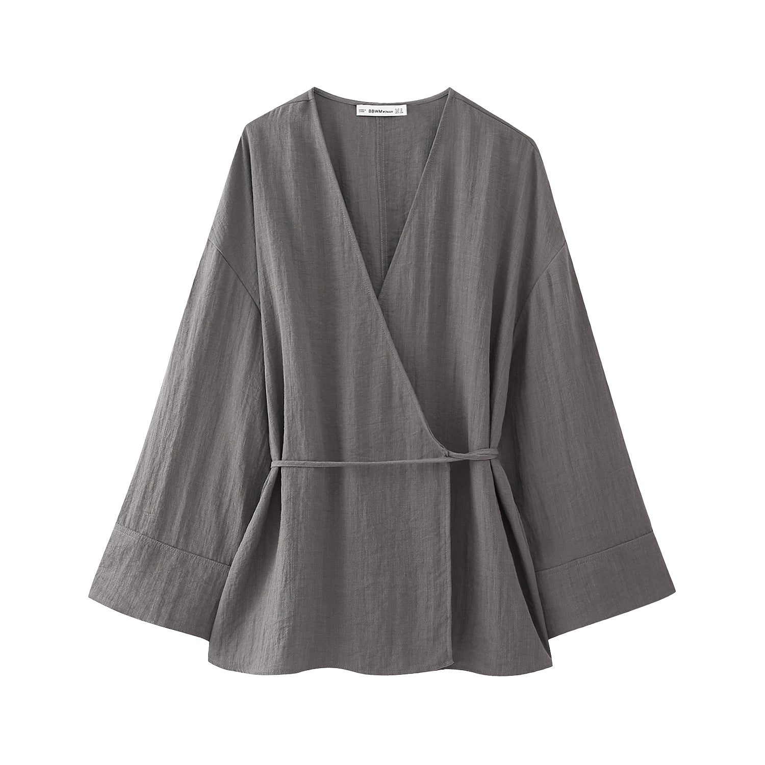 Damen Kimono Schwarz Größe M Seide Lange Ärmel-2