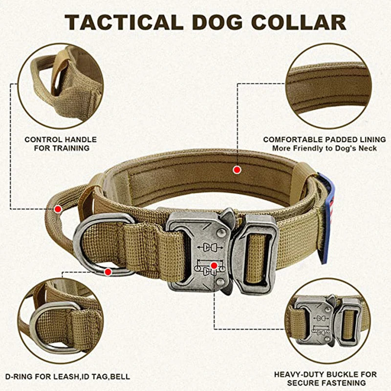 K9Control - Taktisches Hundehalsband mit Griff für mittlere und große Hunde