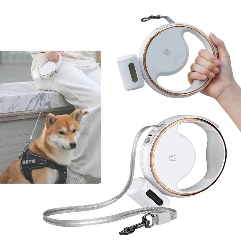 Automatische 3m-Hundeleine mit LED-Licht – Reflektierende