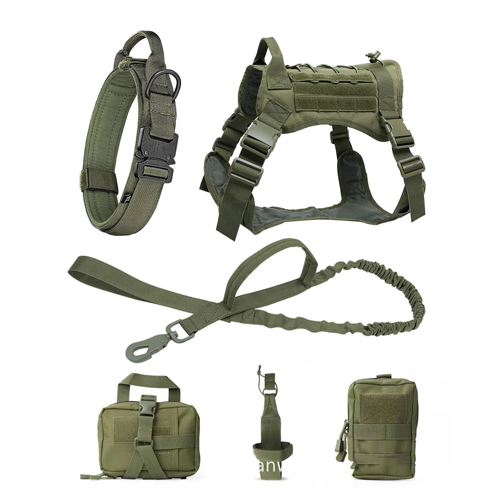 K9 Tactical Hundegeschirr mit Leine – Robustes Military-Set für Training und Kontrolle