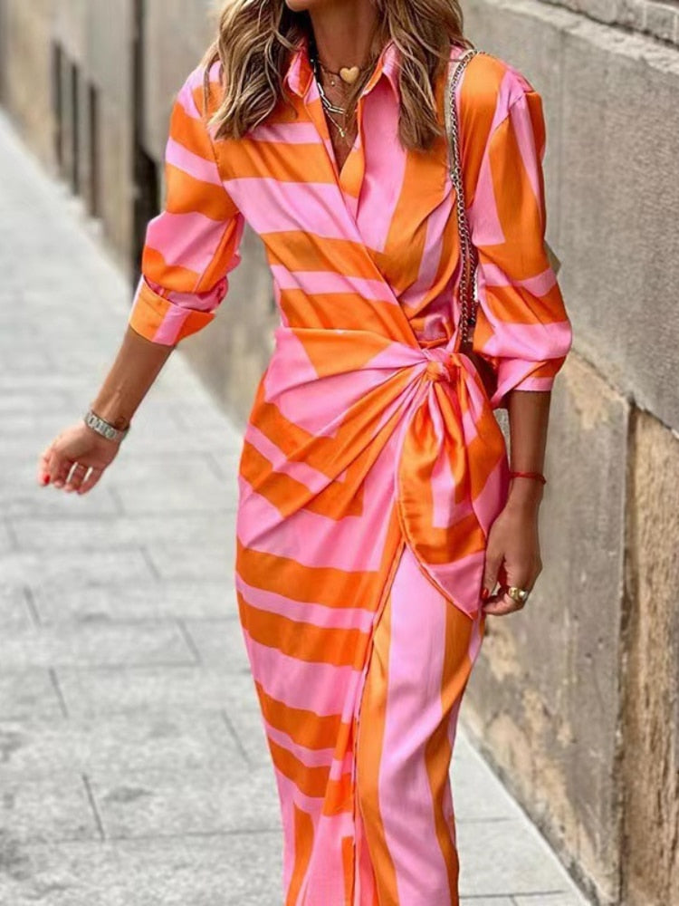 Variant image for Elegantes Maxikleid Sommer mit Kragen – Hochwertiges Wrap Design für Damen in verschiedenen Farben, Festlich und Alltagstauglich-21