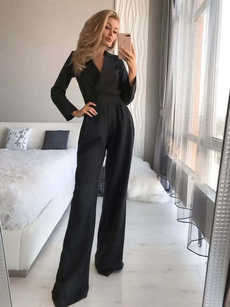 Variant image for Damen Jumpsuit Schwarz Größe M Elastisch - Eleganter Overall für Sommer und Freizeit-4